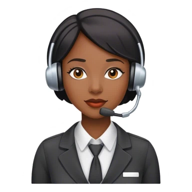black female customer support agent sticker