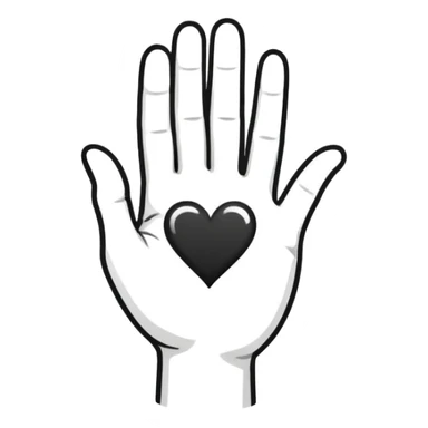 Fineline hand heart  sticker