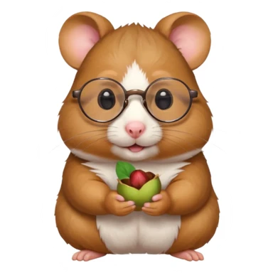 hamster holding nutz with glasses sticker