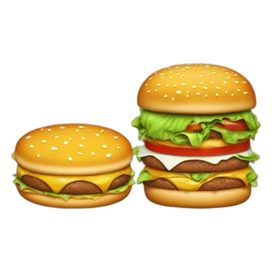 Burger and pizza in plate  sticker