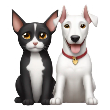 White cat and Doberman in love sticker