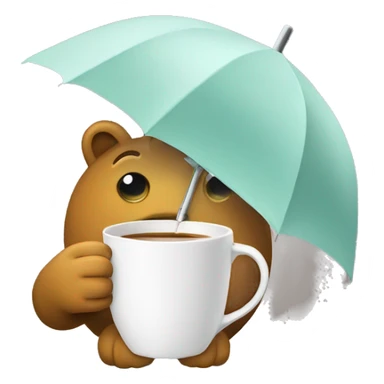 drinking tea with umbrella sticker