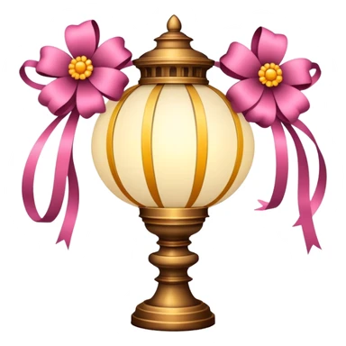 May Day celebration lamp with flowers and ribbons sticker