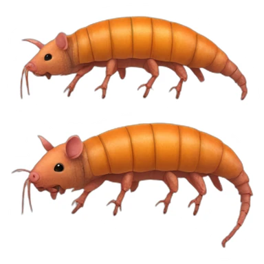 Orange pig armadillo centipede sticker