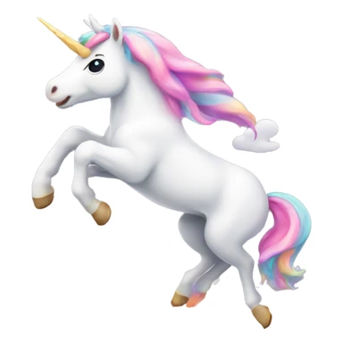 Cute kawaii unicorn jumping over a rainbow  sticker