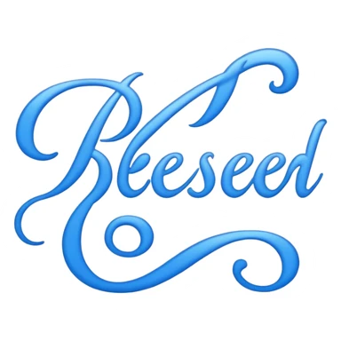 blue word "blessed" sticker