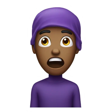 Scared emoji purple sticker