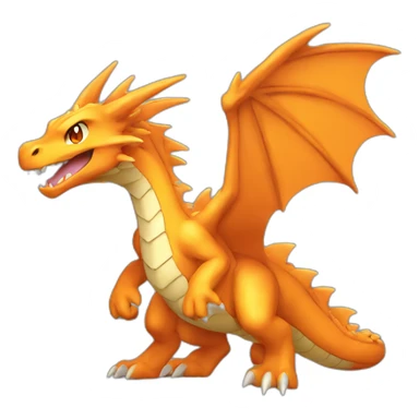 orange Dragon Pokemon Mega evolution sticker
