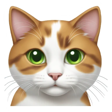 caliby-and-white cat with white paws and green eyes sticker