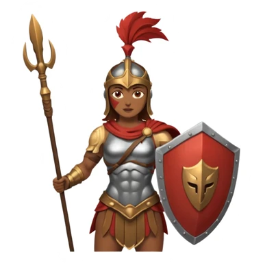 woman spartan warrior holding spear and shield sticker