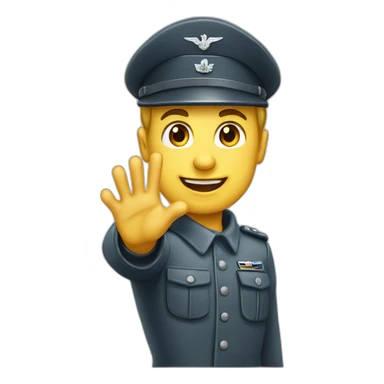 luftwaffe soldier raises arm greeting sticker