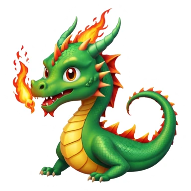 The dragon is breathing fire. sticker
