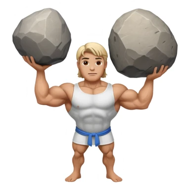 Atlas the greek god with a boulder and clothes sticker