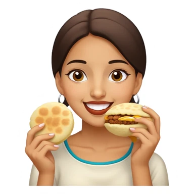 Girl eating arepas sticker
