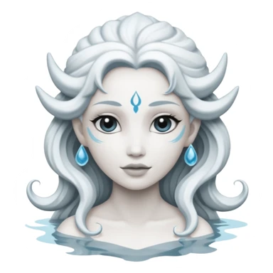 Genasi de agua dnd estilo blanco y negro dibujo sticker
