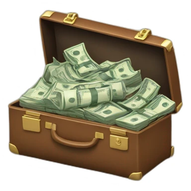 briefcase opened money inside sticker