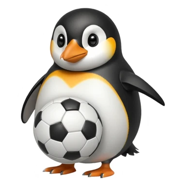 penguin with soccer ball sticker
