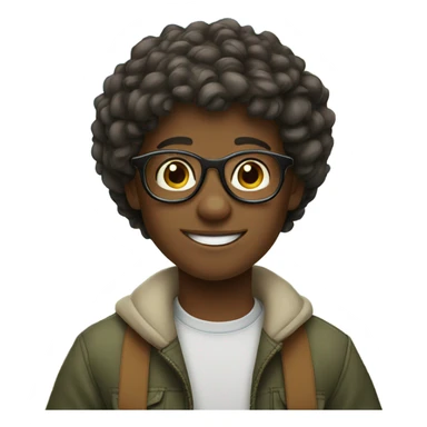 smiling boy outdoors with glasses sticker