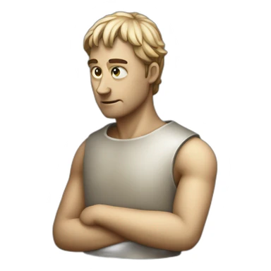 medieval innovator, thinking, torso sticker