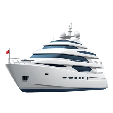 regular sized yacht facing to the left on white background sticker