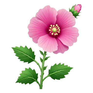 hollyhock flower sticker
