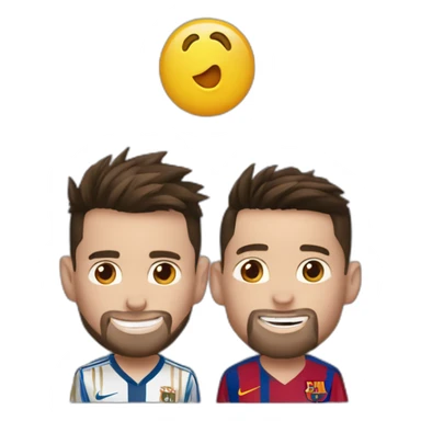 Messi et Ronaldo bisou sticker