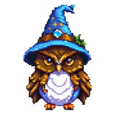 Owl with a wizard hat sticker