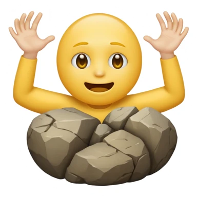a yellow emoji circle with rock on hands and he looks super drunk sticker