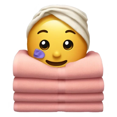 Blushing emoji with spa towel sticker
