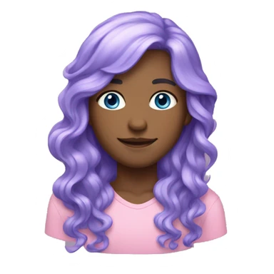 Fair with long wavy hair , blue eyes , pink lavender hair, freckles  sticker
