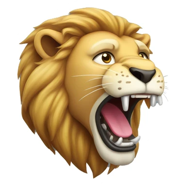 A lion with its mouth open drooling sticker