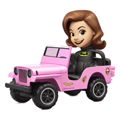 Cute Evil Batgirl 1942 Willy’s light pink army jeep hot wheels  sticker