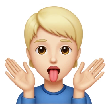 Tongue sticking out and hands to the side  sticker