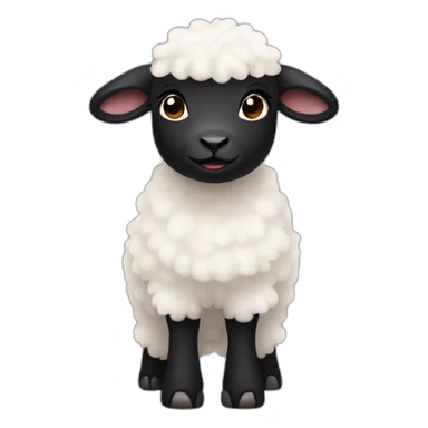 a black face white hair lamb with two feet sticker