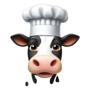 cow with a chef hat sticker