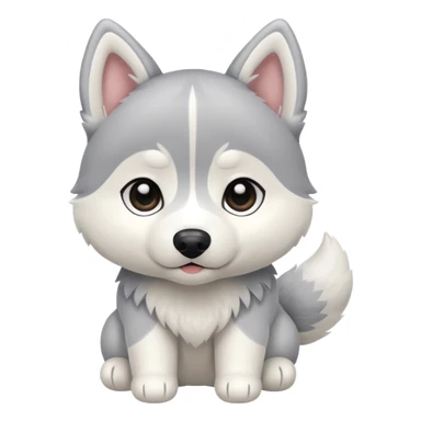 Chibi style Plush Siberian Husky  sticker