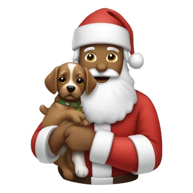 Santa holding a puppy sticker
