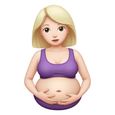 woman with inflated belly sticker
