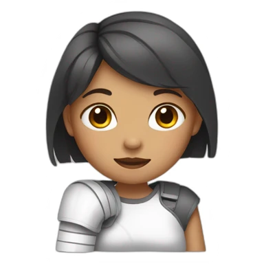 Girl with a broken arm in a cast sticker