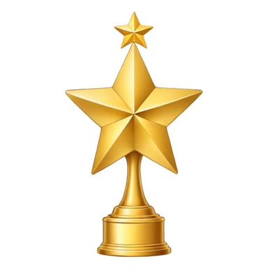 Gold trophy with a star on top sticker