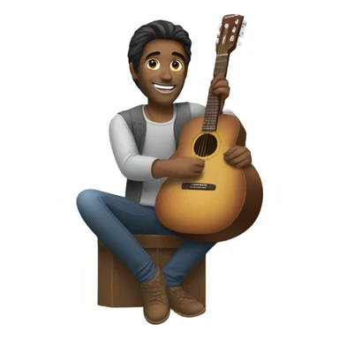 My dad with a guitar sticker