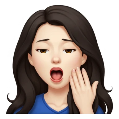 yawning dark long hair woman sticker