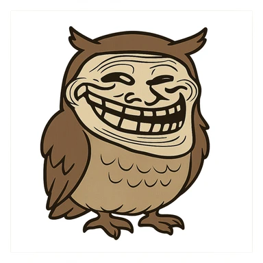 owl trollface meme sticker