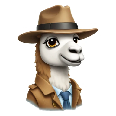 A llama detective sticker