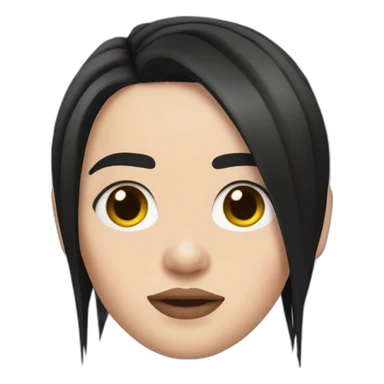 Billie Eilish with black hair and red roots sticker