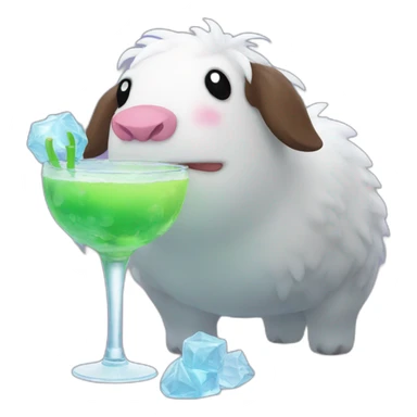 Poro drinking cocktail sticker