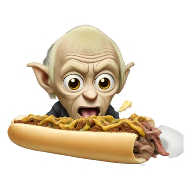 Donald Trump as Gollum eating cheesesteak sticker