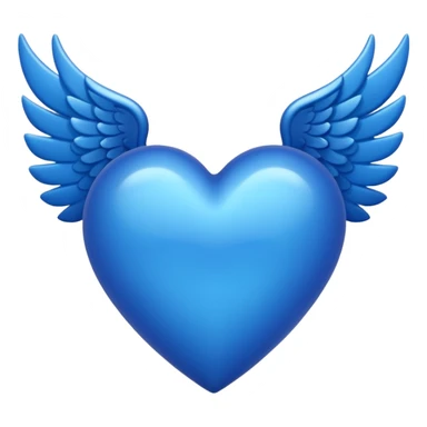 blue heart with wings sticker