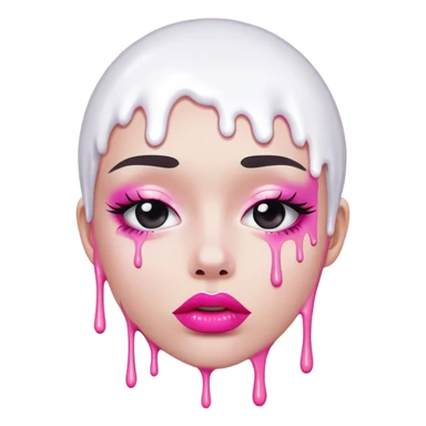 Only white paint dripping off Floating pink lip sticker
