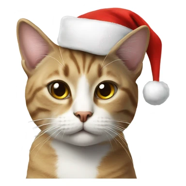 Cat wearing a santa hat sticker